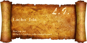Lacko Ida névjegykártya